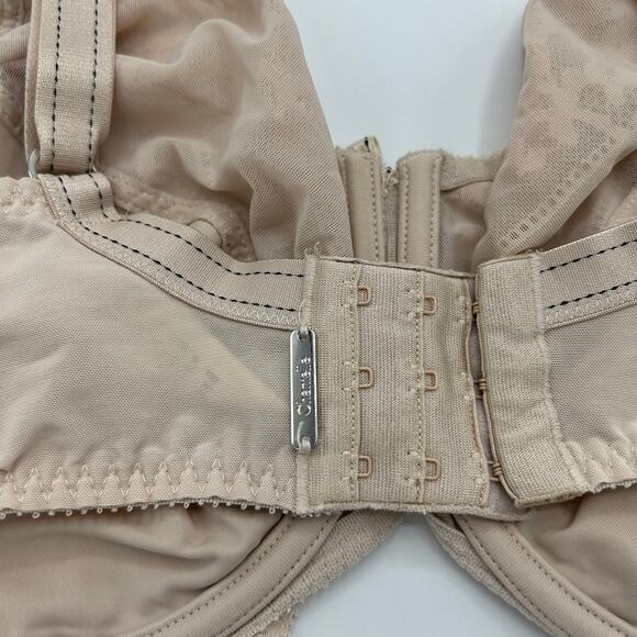 Chantelle Rive Gauche Full Coverage Unlined Bra 38G/DDDD Nude Cappuccino Lace - Picture 12 of 13